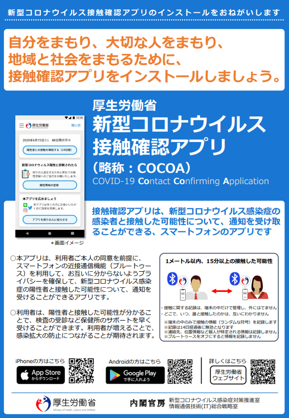 JBF-FID 新型コロナウイルス接触確認アプリ(COCOA)